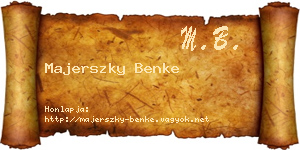 Majerszky Benke névjegykártya